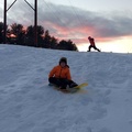 Snowboarding in the Setting Sun