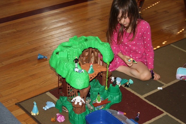Playing With Her New Treehouse.JPG