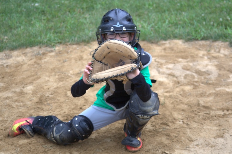 Showing His Catcher Stance