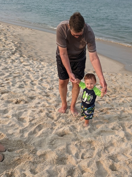 Owen Trying Out Sand Walking.PORTRAIT