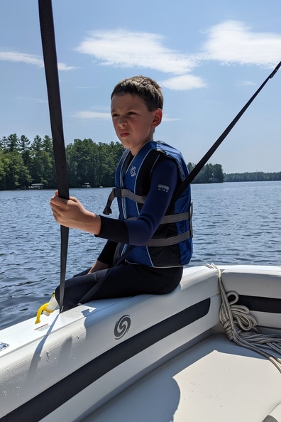 Serious Little Boy on the Boat