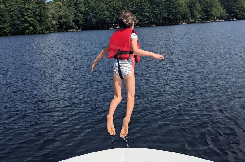 No Fear Jumping Off a Boat