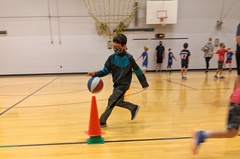 Working on His Basketball Skills