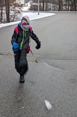 Kicking Ice on the Way to the School Bus