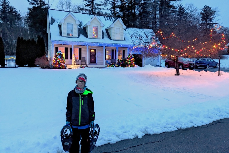 Snowshoe Boy and Our Christmas House.jpg