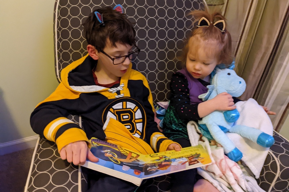 Big Cousins Are Good For Story Time