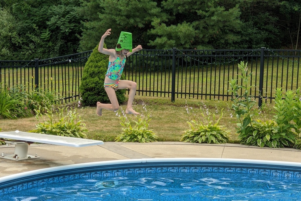 Bucket Head Off the Diving Board