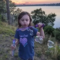 Blowing Bubbles at Sunset