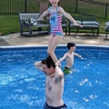 Balancing On Daddys Shoulders