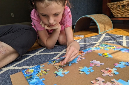 Working On Her Puzzle