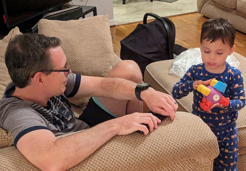 Showing Uncle Sean His Creation.jpg
