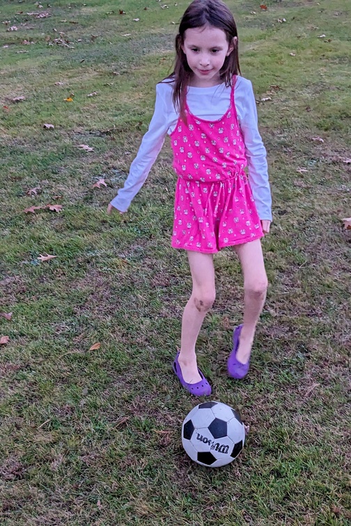 Soccer in Her Slipons