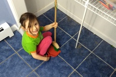 Little Helper Cleaning the Closet