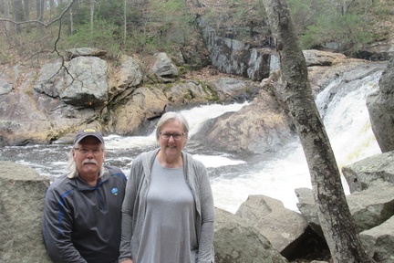 Nana and Papa by the Waterfall