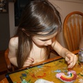 Focused on Her Rainbow Painting