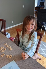 Spelling Papa in Her Letter Cookies