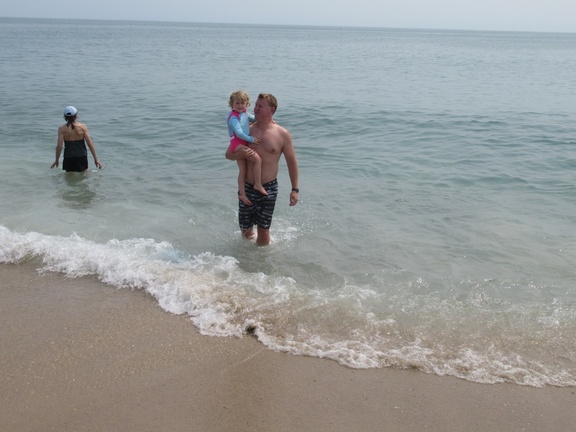 Sabine and Her Daddy in the Ocean
