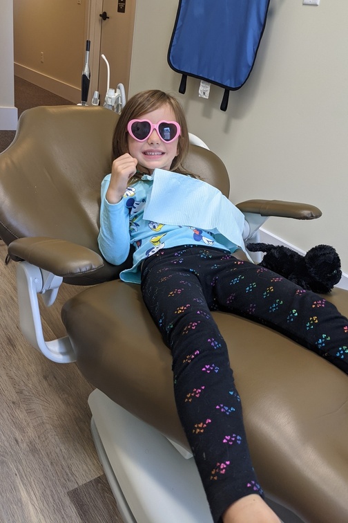 Big Girl Sitting By Herself at the Dentist