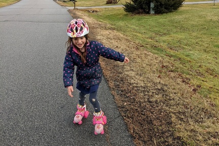 Skating Uphill By Herself