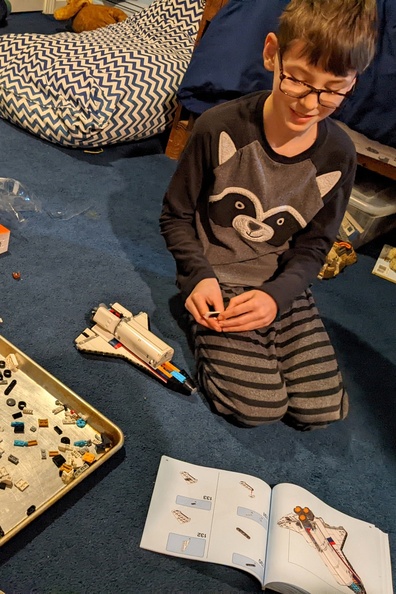 Assembling His Space Shuttle
