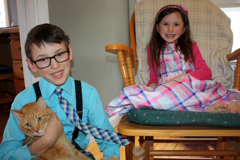 My Easter Babies with Furry Cat