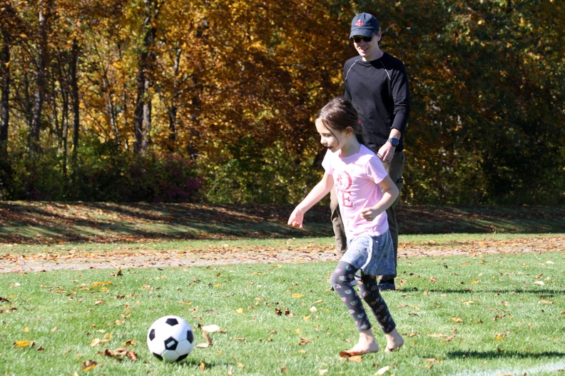 Barefoot Soccer with Daddy