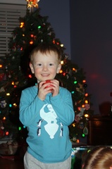 Connor Playing with an Apple