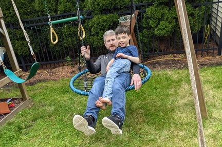 Eamonn Swinging With His Dad