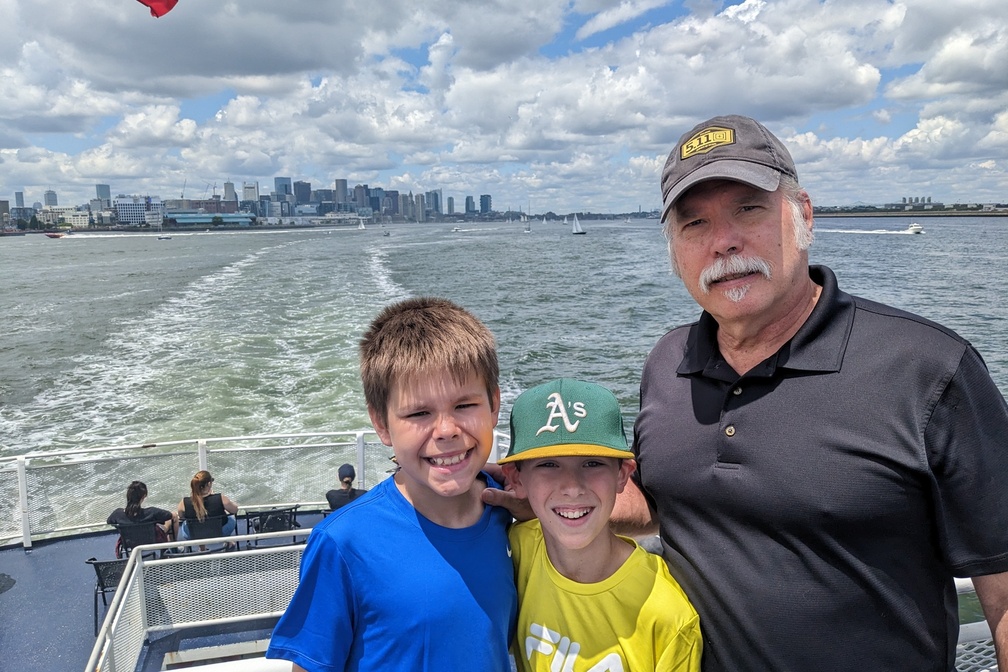Papa and the Boys in Boston Harbor