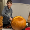 Not Sure He Realized How Big the Pumpkin Was