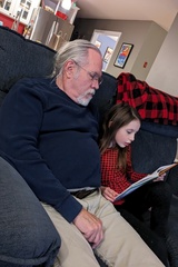 Her Turn to Read to Papa